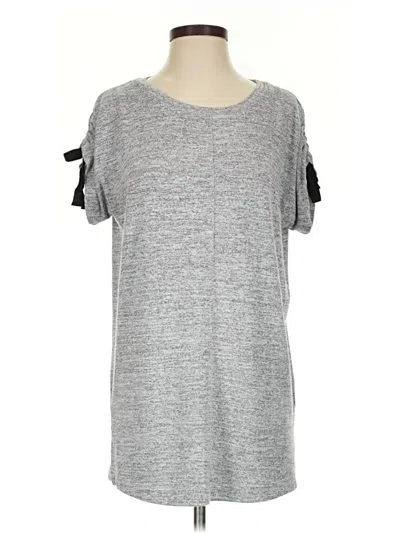 Pre-owned Cupio Short Sleeve Top Gray Cold Shoulder Neckline Tops