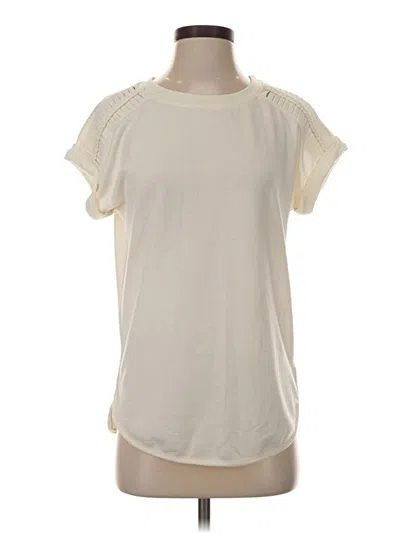 Pre-owned Cupio Short Sleeve Top Ivory Crew Neck Tops