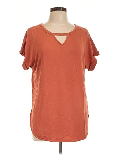 Pre-owned Cupio Short Sleeve Top Orange Keyhole Neckline Tops