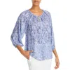 Cupio Womens Floral Iridescent V-neck Pullover Top In Multi