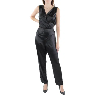 Cupio Womens Sateen Skinny Leg Jumpsuit In Black