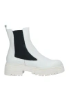 CUPLÉ CUPLÉ WOMAN ANKLE BOOTS OFF WHITE SIZE 11 LEATHER