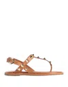 Cuplé Toe Strap Sandals In Brown