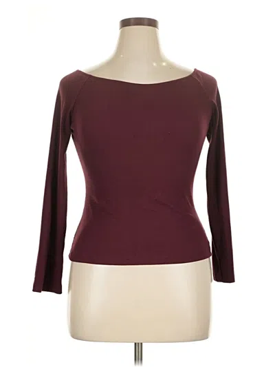 Pre-owned Cupshe 3/4 Sleeve T-shirt In Burgundy