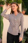 Cupshe 9 To 5 Striped Top In Brown