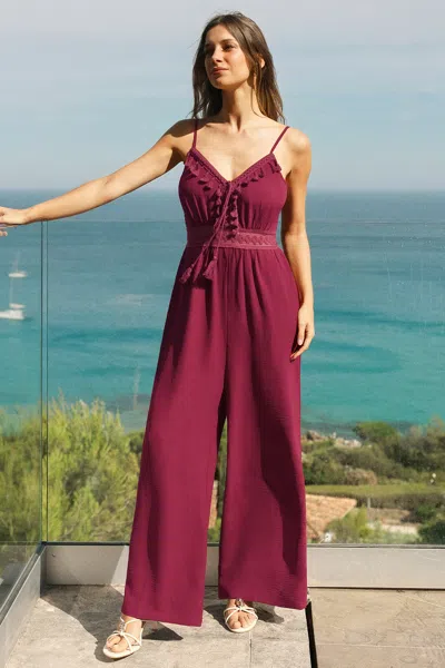Cupshe After Party Red Jumpsuit In Burgundy