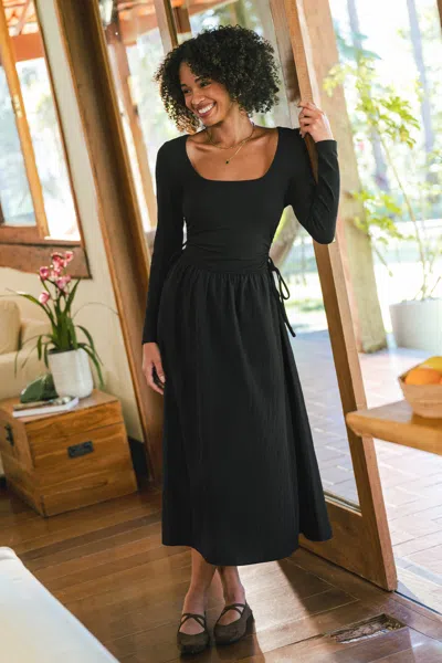 Cupshe After Sundown Black Maxi Dress