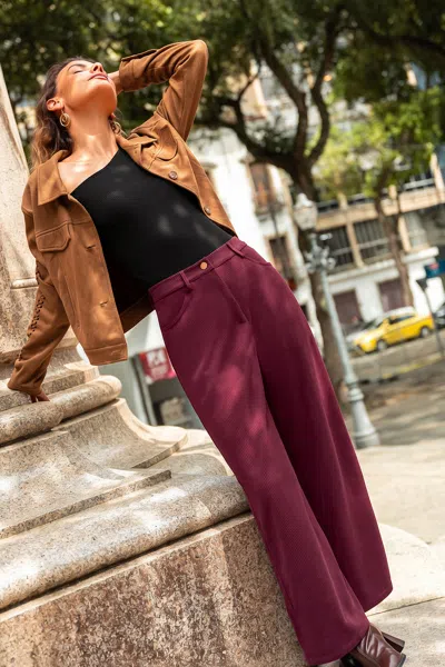 Cupshe Against The Grain Red Pants In Brown