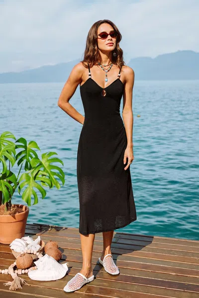 Cupshe Ahead Of The Curve Black Maxi Dress