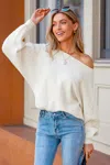 Cupshe Almond Haze Beige Sweater In White