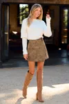 Cupshe Amuse Me Brown Mini Skirt In Nude