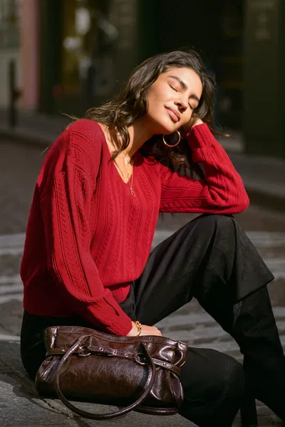 Cupshe Apple Cider Red Sweater