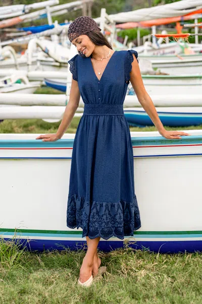 Cupshe Apple Of My Eye Blue Midi Dress