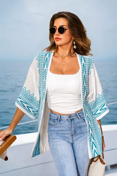 Cupshe Arctic Echo Geo Cardigan