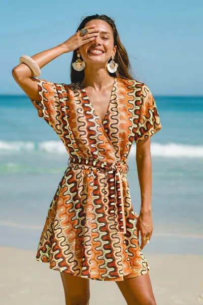 Cupshe Artistic Talent Abstract Cover-up Mini Dress In Multi
