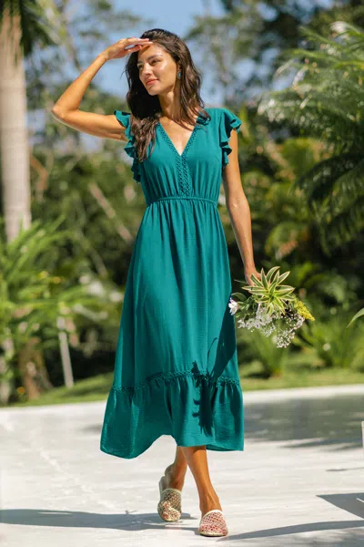 Cupshe At The Afterparty Turquoise Maxi Dress In Blue