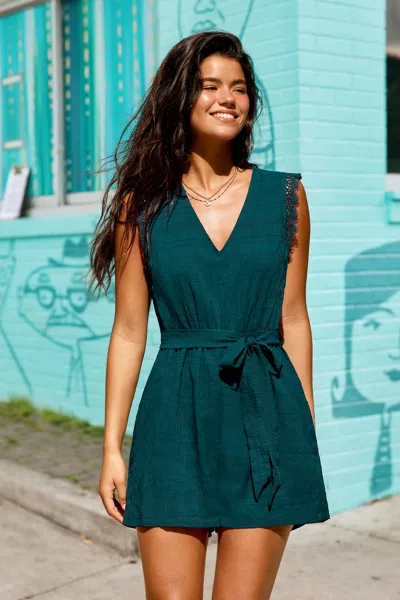 Cupshe Atx Energy Teal Romper In Blue