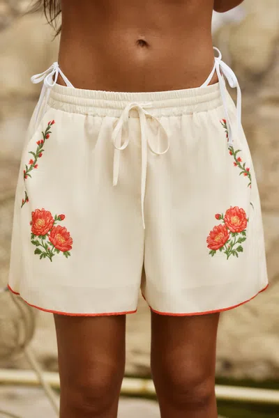 Cupshe Austin Playlist Floral Shorts In White