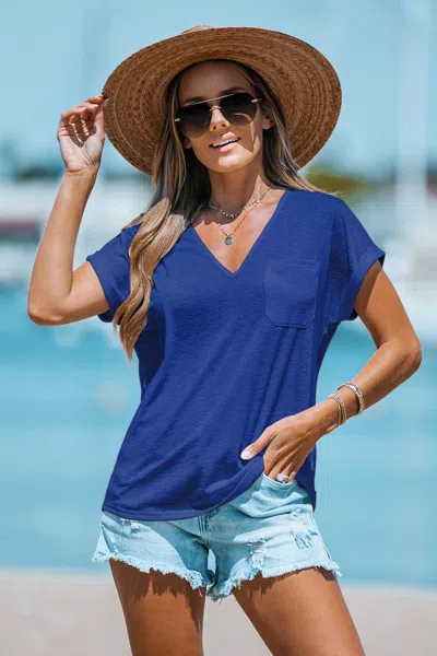 Cupshe Authentic Blue Tee In Multi