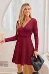 Cupshe Autumn Berry Red Mini Dress In Burgundy