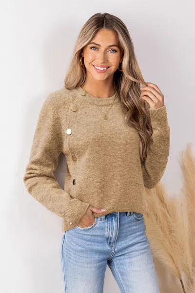 Cupshe Autumn Fog Brown Knit Top
