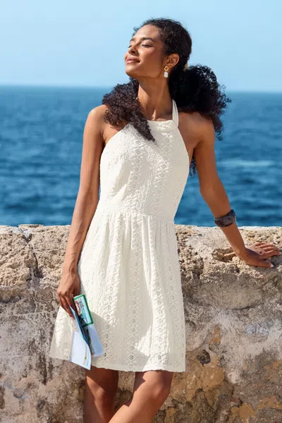 Cupshe Awestruck Beige Mini Dress In White