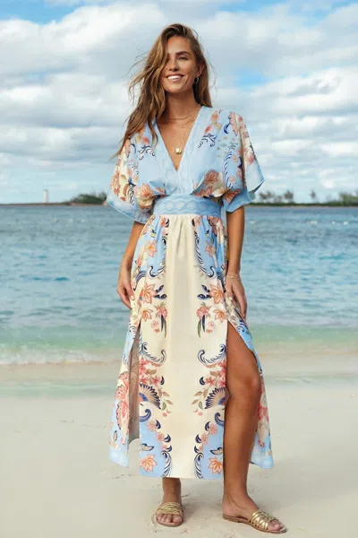 Cupshe Bahamas State Of Mind Watercolor Morning Maxi Dress In Multi