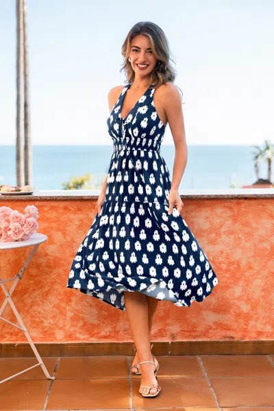 Cupshe Beach Bash Floral Midi Dress In Black