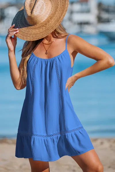 Cupshe Beach Belle Blue Cover-up Mini Dress