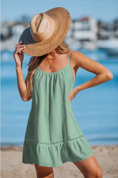 Cupshe Beach Belle Green Cover-up Mini Dress