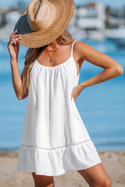 Cupshe Beach Belle White Cover-up Mini Dress
