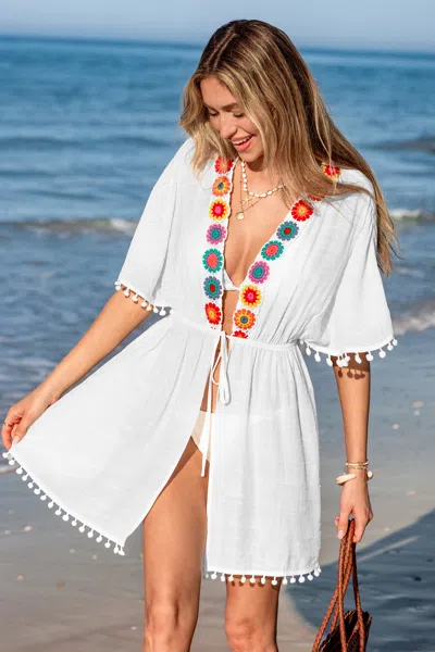 Cupshe Beachside Princess White Cover-up Mini Dress