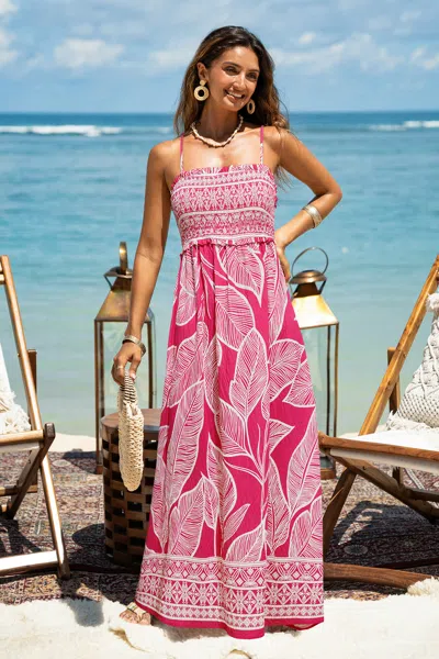 Cupshe Better Half Tropical Maxi Dress In Pink