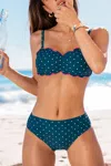 Cupshe Betty Polka Dot Bikini Set In Blue
