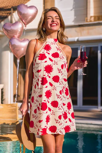 Cupshe Beverly Hills Floral Mini Dress In Red