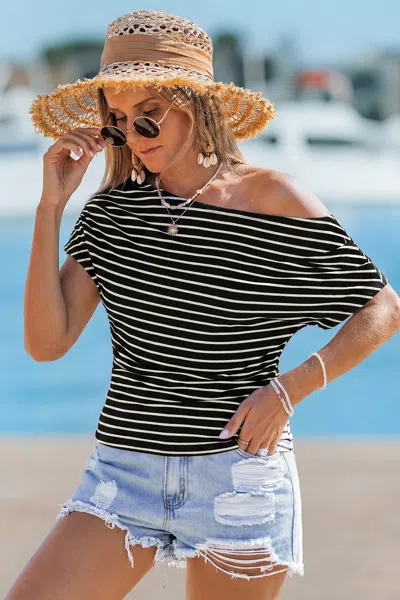 Cupshe Big Attitude Striped Top In Black