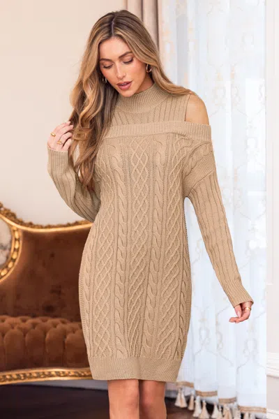 Cupshe Big Crush Khaki Sweater Dress