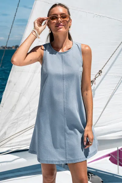 Cupshe Big Imagination Denim Mini Dress In Blue