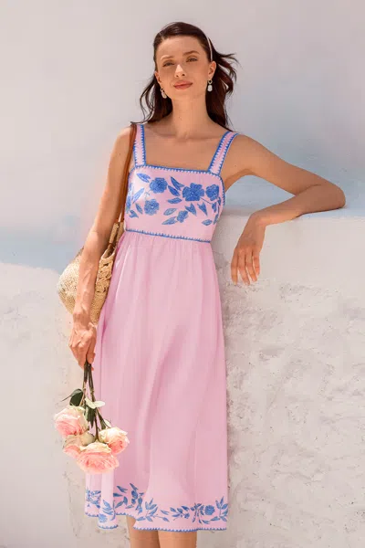 Cupshe Big Reveal Floral Midi Dress In Pink