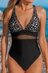 Cupshe Black & White Dotted Block Tummy Control One-piece In Black