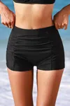 Cupshe Black High-waisted Tummy Control Swim Shorts