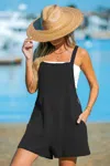 Cupshe Black Square Neck Sleeveless Romper