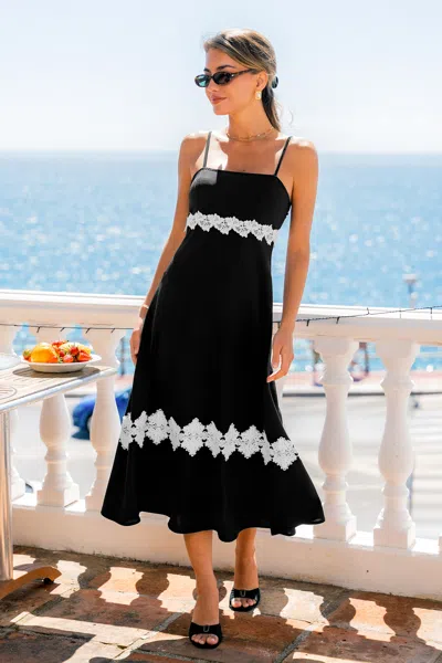 Cupshe Black Tie Black Midi Dress