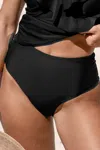 Cupshe Black Tummy Control High-rise Bikini Bottoms In Black