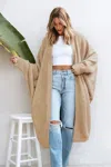 Cupshe Blanket Statement Beige Cardigan In Brown