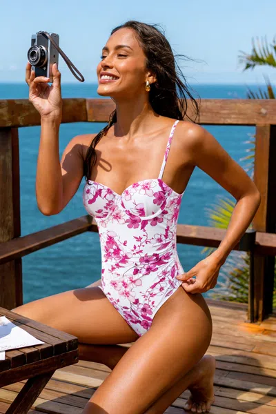 Cupshe Blossom Reverie Floral One-piece Swimsuit In Pink