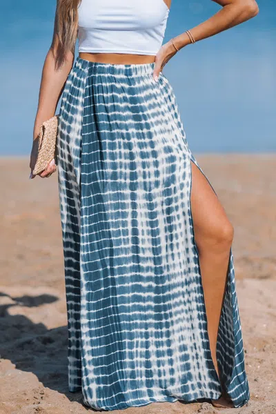 Cupshe Blue Tie-dye Cover-up Maxi Skirt