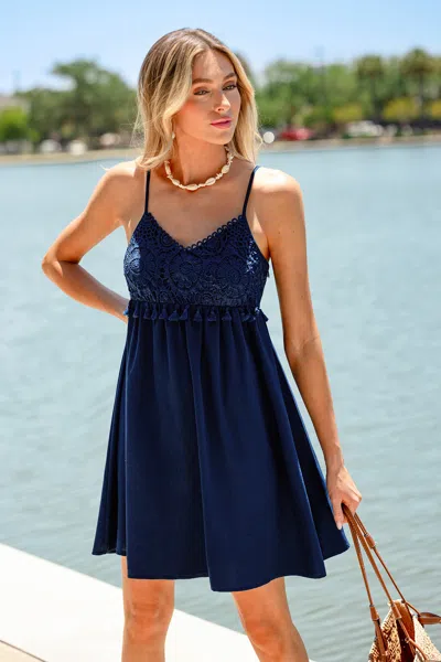 Cupshe Boarding Soon Blue Mini Dress
