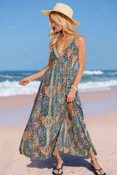 Cupshe Boho Paisley Plunging Maxi Dress