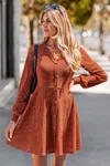 Cupshe Bonfire Babe Orange Mini Dress In Brown